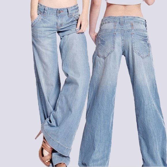 Denim - Vintage Slim Wide-Legged Flared Jeans
